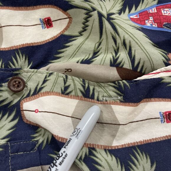 VINTAGE Reyn Spooner Hawaiian Traditionals Shirt‎ Size Medium Surf Boards Beachy - Picture 8 of 9